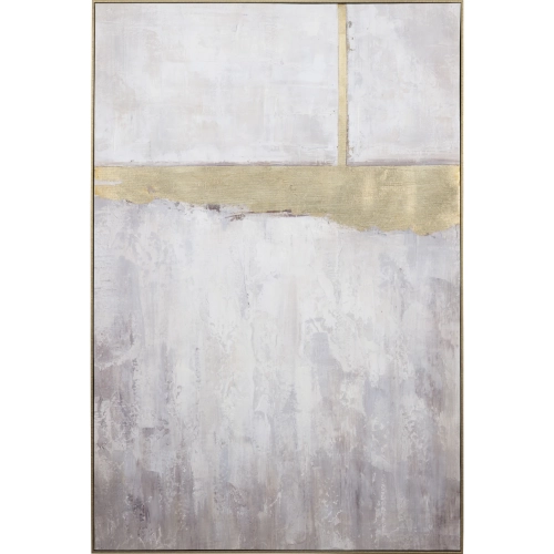 Blair Canvas Painting Wall Art in Grey, White & Gold Foil