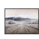 Bozeman Mountains Landscape Canvas Painting Wall Art in Browns & Neutrals