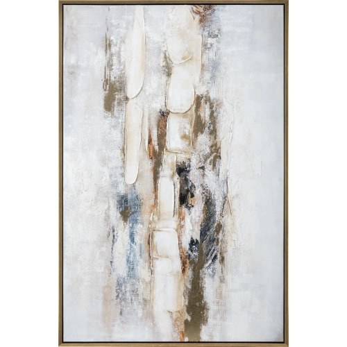 Rusty Lines Abstract Canvas Painting in Multicolor