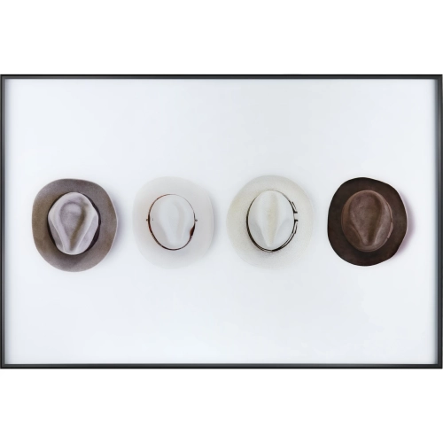 Billings Western Hat Wall Art in Grey, Brown & White Tempered Glass