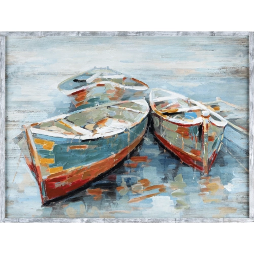 Beaufort Coastal Boat Canvas Painting Wall Art in Multicolor