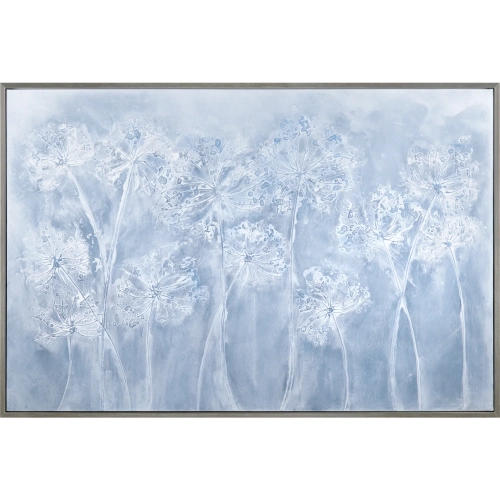 Just Dandy Floral Canvas Painting in Blue & White