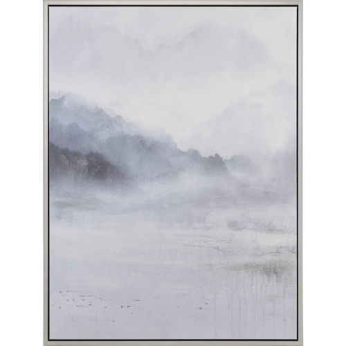 Shadows Landscape Canvas Painting in Grey & Silver