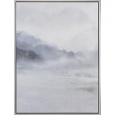 Shadows Landscape Canvas Painting in Grey & Silver