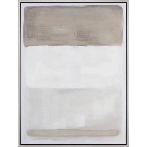 Tan Lines 1 Abstract Canvas Painting in Browns & Silver