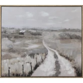 Westridge Landscape Canvas Painting in Neutral, Silver & Gold