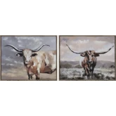 Texas Longhorns Canvas Painting in Brown & Cream