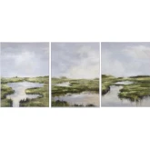 Aiken Coastal Landscape Canvas Wall Art in Blue & Green