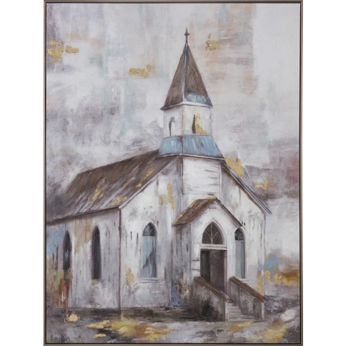 Steeple Canvas Painting in Multicolor