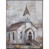 Steeple Canvas Painting in Multicolor