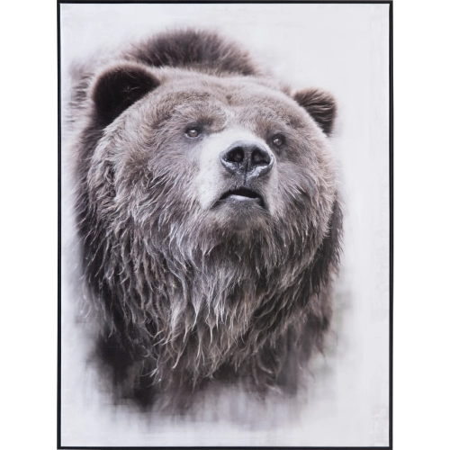 Bear's Den Canvas Painting Wall Art in Black, Grey & White