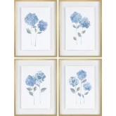 Lynnswood Floral Wall Art in Blue & Green Paper (Set of 4)