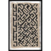 Serengeti Wall Art in Black Tribal Pattern on Ripped Burlap
