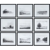 Pritchard Landscape Wall Art in Black & White (Set of 9)