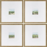 Vineyards Wall Art in Green & White (Set of 4)