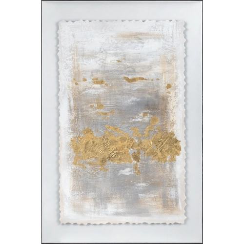 Serena 1 Abstract Wall Art in Gold, White & Acrylic Shadow Box
