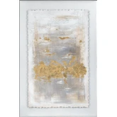 Serena 1 Abstract Wall Art in Gold, White & Acrylic Shadow Box