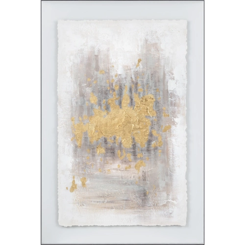 Serena 2 Abstract Wall Art in Gold, White & Acrylic Shadow Box