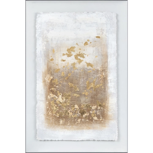 Serena 3 Abstract Wall Art in Gold, White & Acrylic Shadow Box