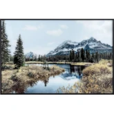 Wheeler Tempered Glass Winter Landscape Print in Brown, Green & White
