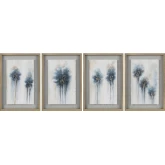 Boom Boom Abstract Wall Art in Blues & Gold (Set of 4)
