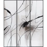 Crawford Abstract Canvas Painting in Black, Taupe & White (Set of 3)