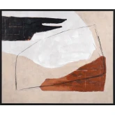Dixie Abstract Canvas Painting in Black, White, Rust & Tan