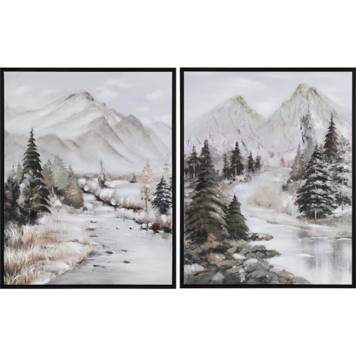 Dawson Canvas Painting in Green, Brown & multicolor