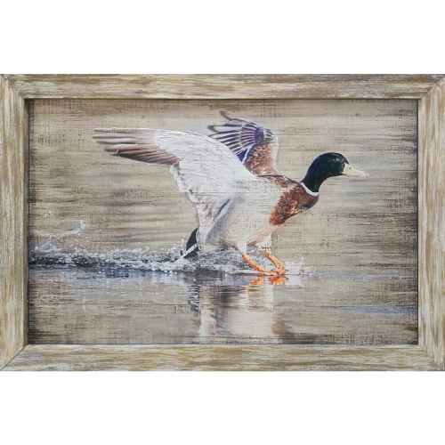 Paxton 1 Duck Wall Art in Brown, Green & Wood