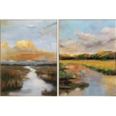 Talmo Landscape Canvas Painting in Multicolor