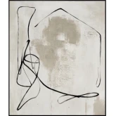 Waldorf 1 Abstract Canvas Painting in Tan, Taupe & Black