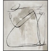 Waldorf 2 Abstract Canvas Painting in Tan, Taupe & Black