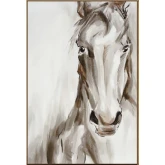 Fulton Horse Canvas Painting in Brown, Black & White
