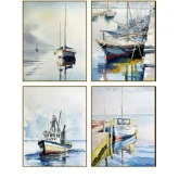 Nassau 1 Canvas Painting in Multicolor (Set of 4)