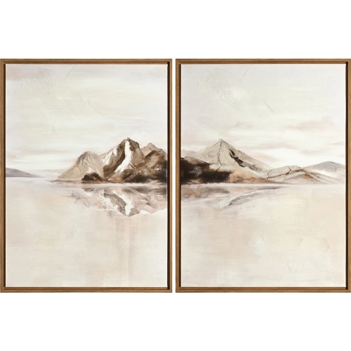 Wharton Landscape Canvas Painting in Brown & Taupe