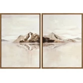 Wharton Landscape Canvas Painting in Brown & Taupe