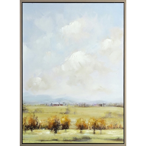 Hendry Landscape Canvas Painting in Green & Blue