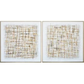 Avalon Crosshatch Framed Canvas Painting Wall Art in Multicolor