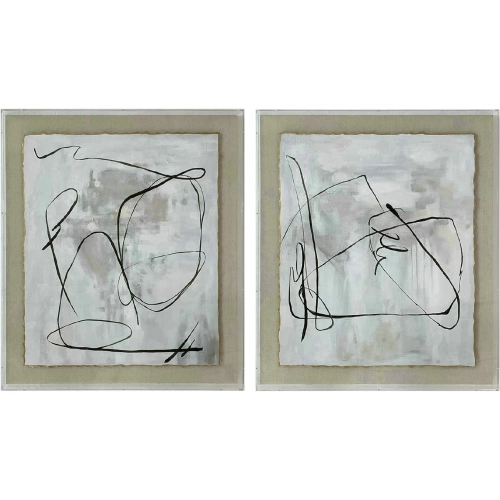 Waldorf 3 Abstract Wall Art in Tan & Black