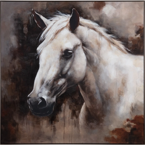 Meadows Horse Canvas Painting in Brown
