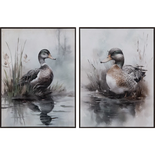 Laying Low Duck Canvas Painting in Multicolor