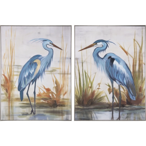 Aqua Stance Canvas Painting Wall Art in Blue & Multicolor