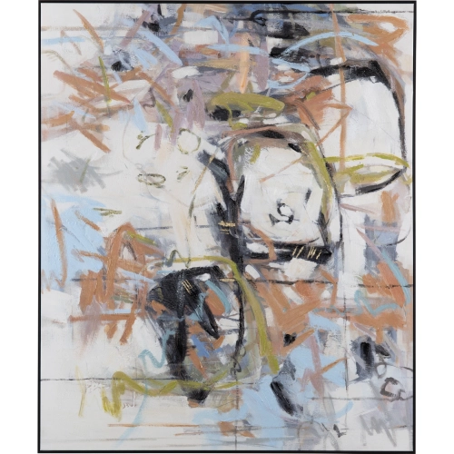 Unhinged Abstract Canvas Painting in Multicolor