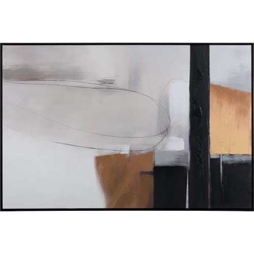 Straight Away Abstract Canvas Painting in Multicolor