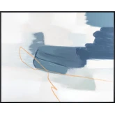 Seamless Abstract Canvas Painting in Blue, White & Gold