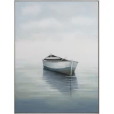 Serendipity Boat Seascape Canvas Painting in Blue & Green