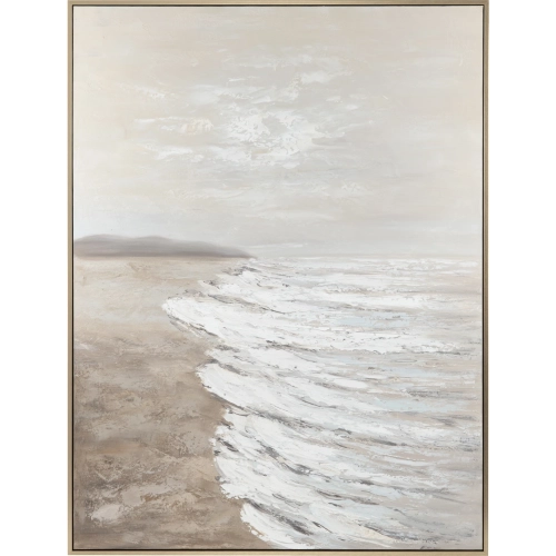 Sunny Shore 1 Seascape Canvas Painting in Neutral