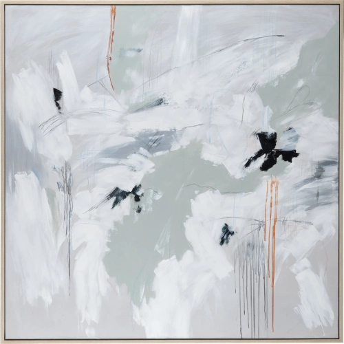 Composure Abstract Canvas Painting Wall Art in Green & Multicolor