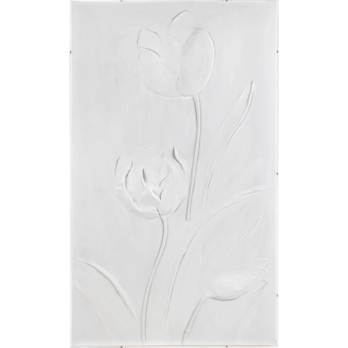 Blossoming 1 Floral Wall Art in White Canvas & Acrylic