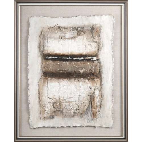 Warm Crackles Abstract Canvas Painting in Browns & Neutrals